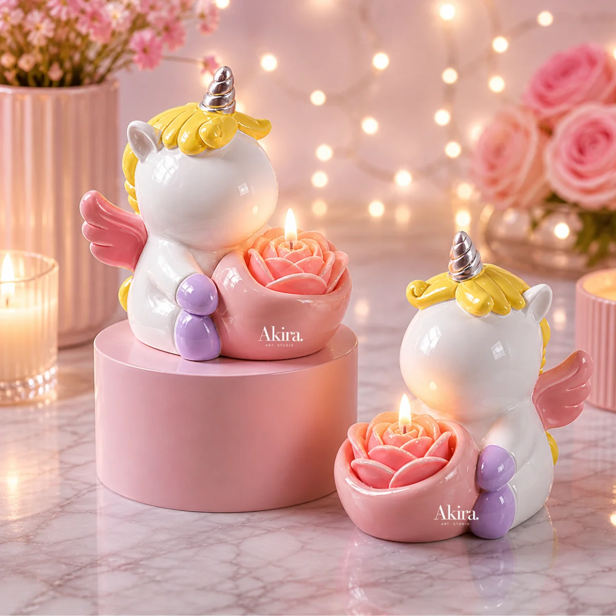 Molde premium unicornio portavelas